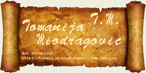 Tomanija Miodragović vizit kartica